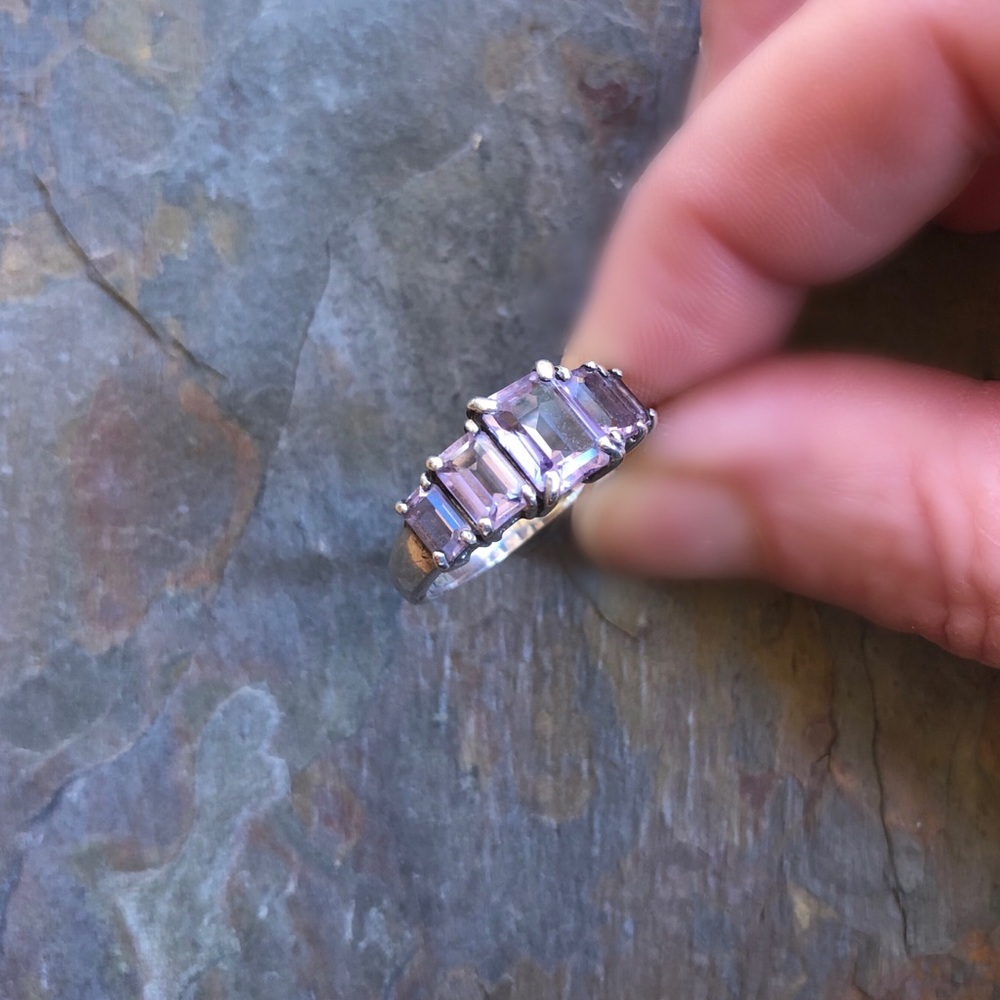 Amethyst 5-stone ring
